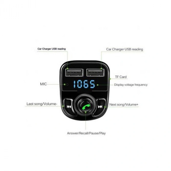 Hubrendy Kargo Bluetooth Fm Transmitter Car X8