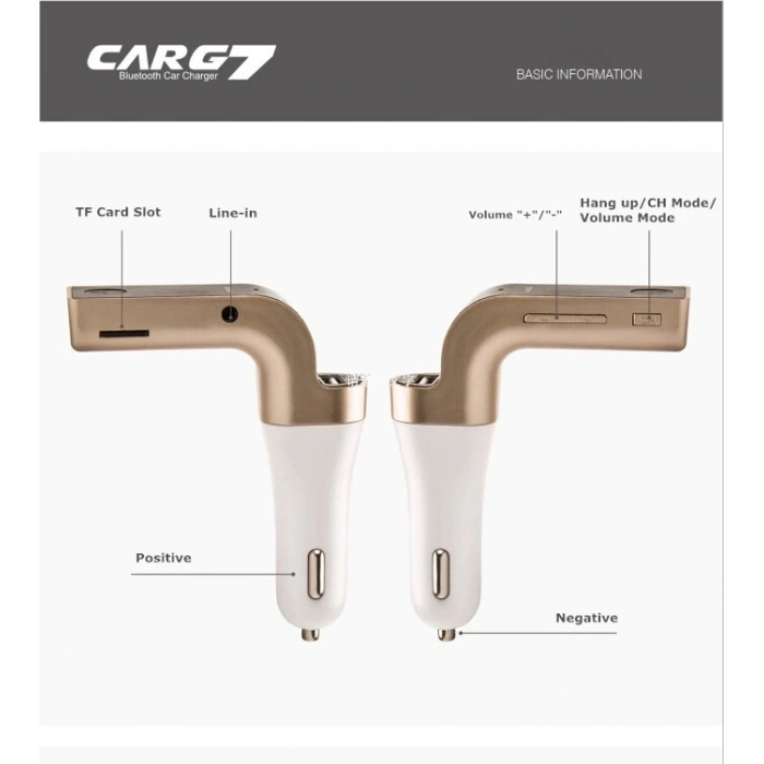 Hubrendy Kargo Carg7 Bluetooth Araç Fm Transmitter Usb Girişli