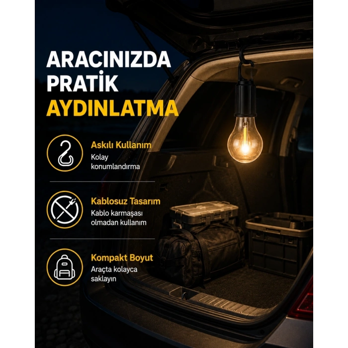 Hubrendy Kargo Çok Yönlü Asma Kancalı Kamp Işığı