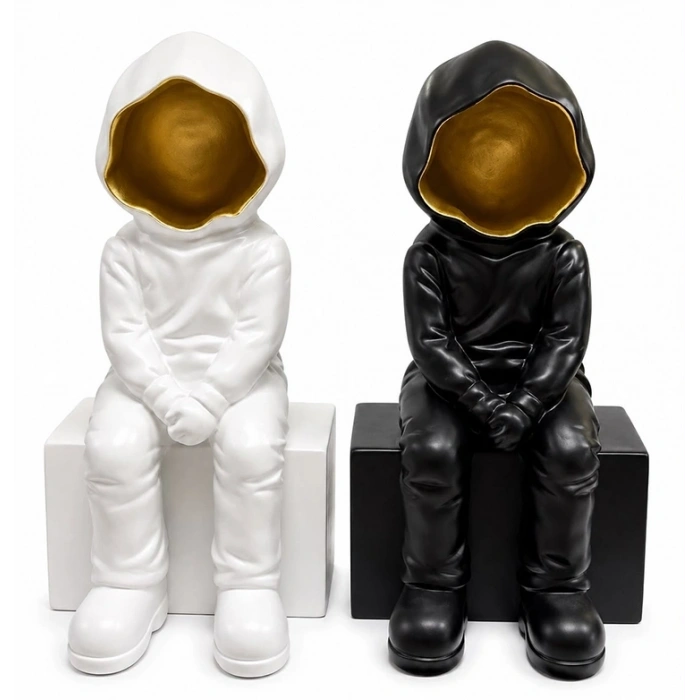 Hubrendy Kargo Dekoratif Polyester Oturan Astronot Biblosu Alk5302