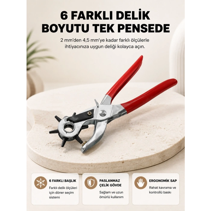 Hubrendy Kargo Delme Pensesi 6 Başlıklı Çok Amaçlı Paslanmaz Çelik Ergonomik