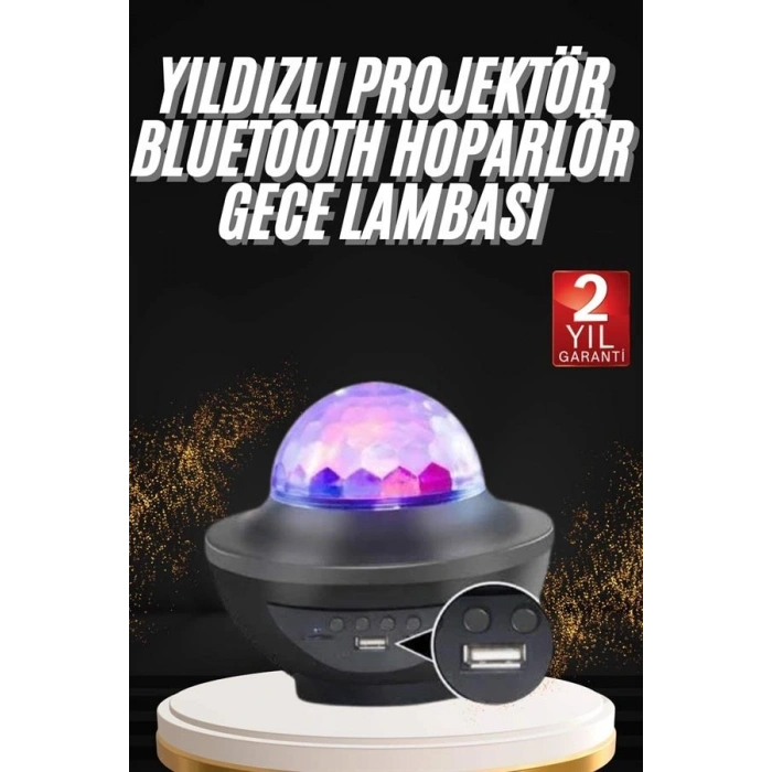 Hubrendy Kargo Dönen Işıklı Disko Topu Projektör Müzik Çalarlı Disco Speaker