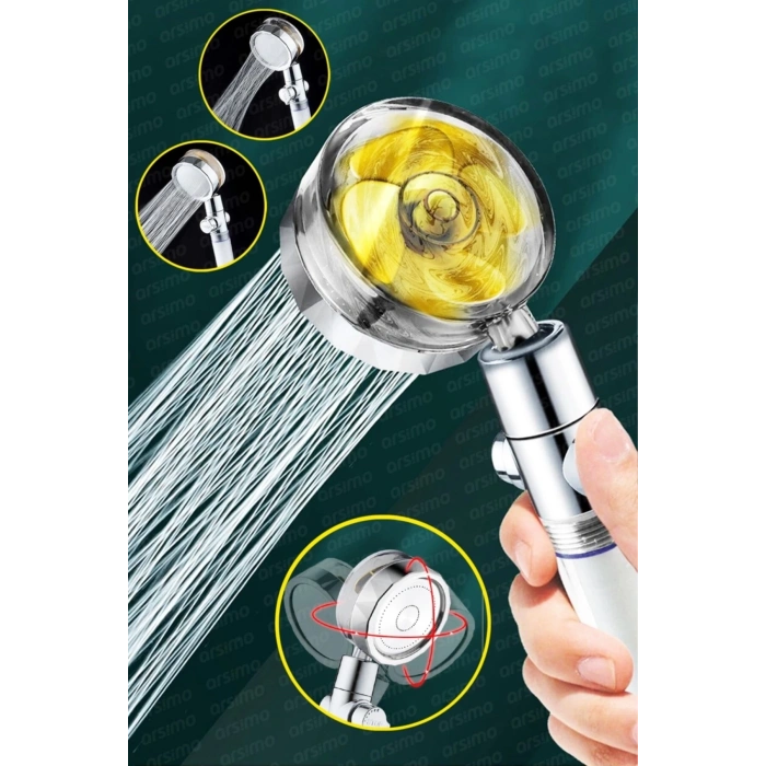 Hubrendy Kargo Duş Başlığı Turbo Pervaneli Serinletici Tasarım