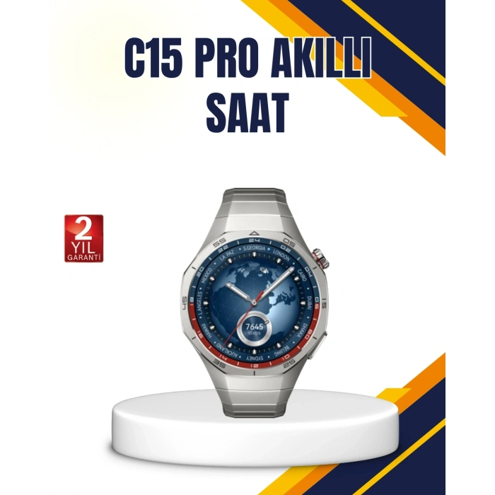 Hubrendy Kargo Gümüş Akıllı Saat 46mm Kasa