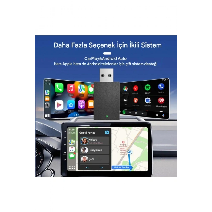 Hubrendy Kargo Kablosuz Android Auto/car Play Usb Dongle Cihazı