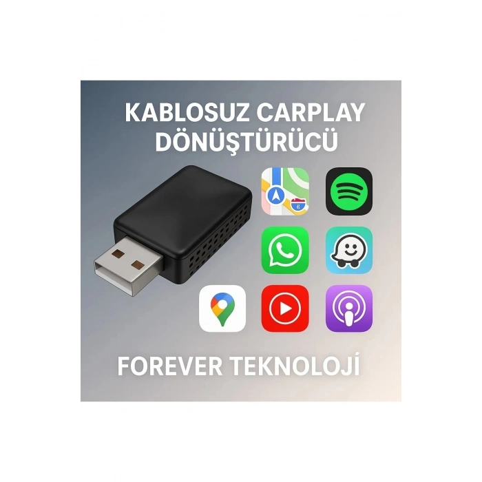 Hubrendy Kargo Kablosuz Carplay & Android Auto Adaptörü - Apple Ve Android Cihazlar İçin Evrensel Wireless Carplay Çevirici