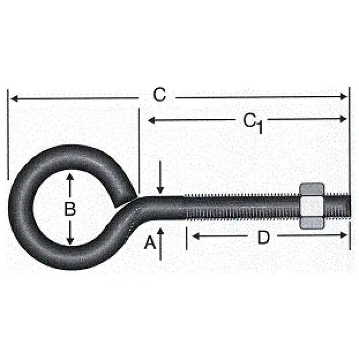 Hubrendy Kargo Kapalı Metrik Kanca M5 / 21x80 - 100 Adet