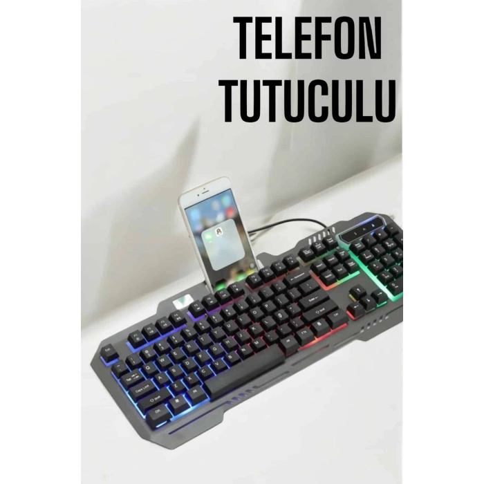 Hubrendy Kargo Klavyesi Q Klavye Rgb Işıklı Mouse Hediyeli