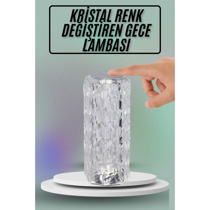 Hubrendy Kargo Masa Ve Gece Lambası Şık Ve Dayanıklı Sensörlü Şarjlı Kristal Lamba