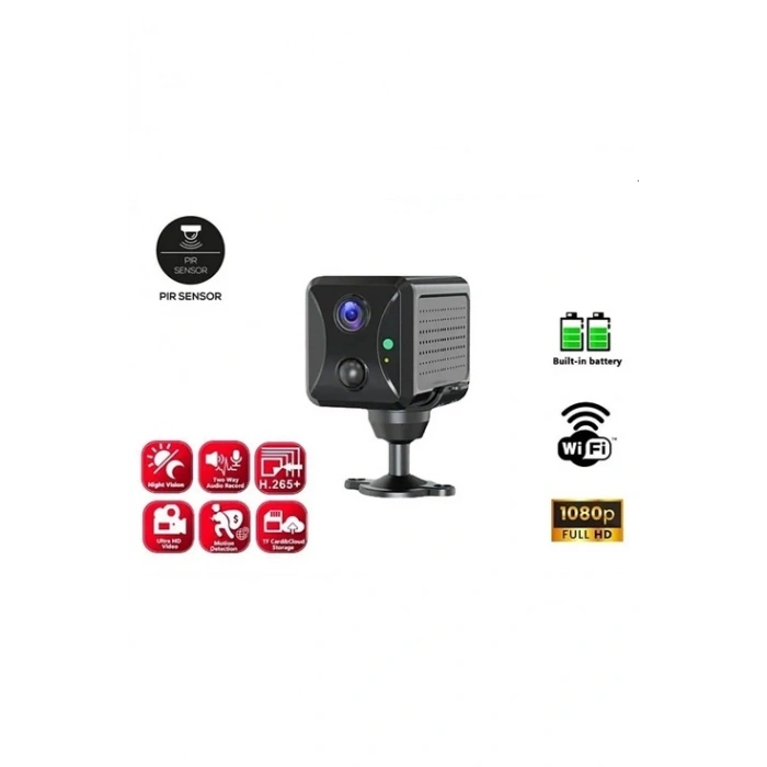 Hubrendy Kargo Mini Pır Sensörlü Algılamalı Sesli Konuşmalı 1080p Hd Wifi Kamera