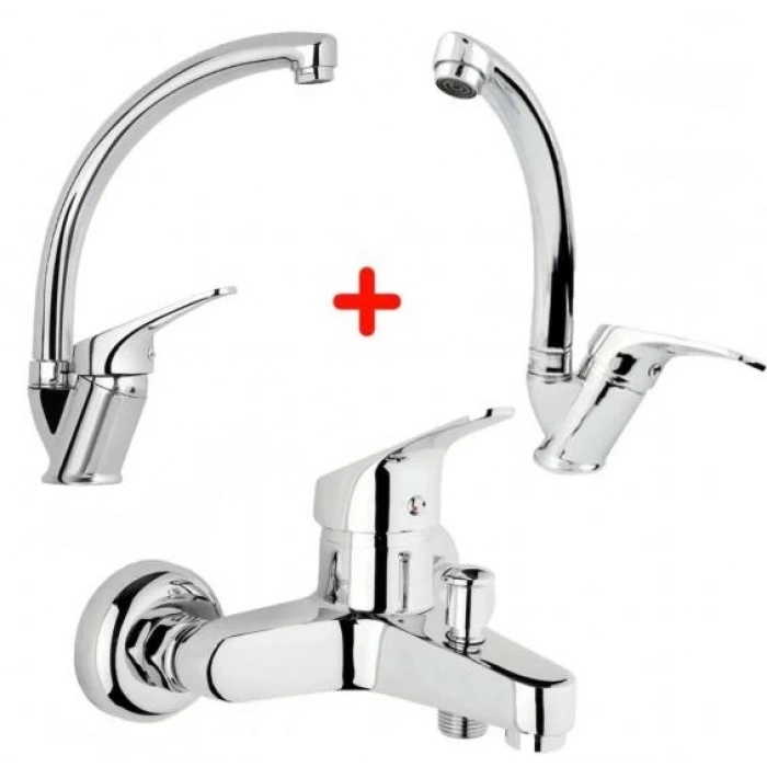 Hubrendy Kargo Mix Banyo Bataryası Lavabo - Evye 3 Lü Avantajlı Set
