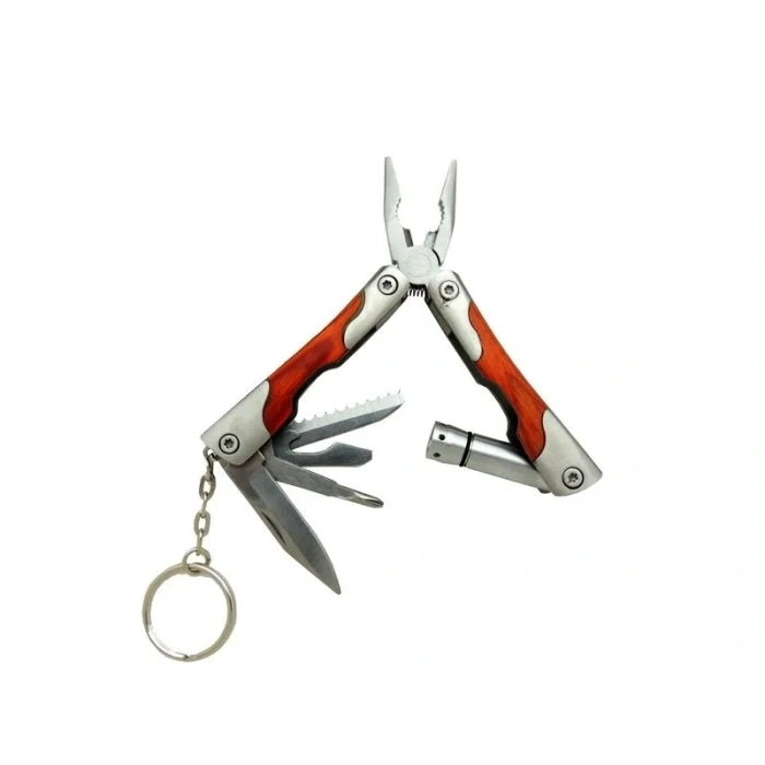 Hubrendy Kargo P 1172 Ahşap Mini Çok Amaçlı Pense / Çakı 7cm - Ahşap Metal Sap (multitool)