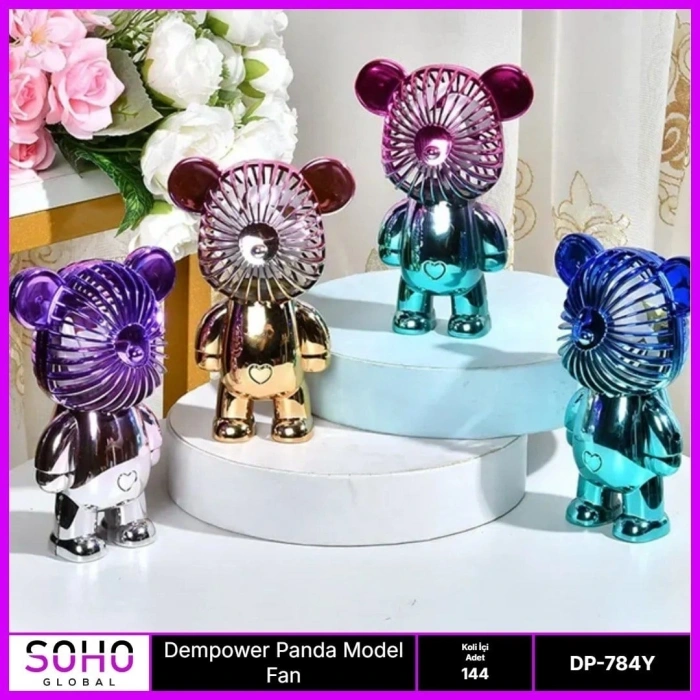 Hubrendy Kargo Panda Model Mini Fan 3 Kademeli