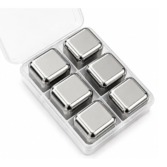 Hubrendy Kargo Paslanmaz Çelik Viski Taşı 6lı Set Alk5494
