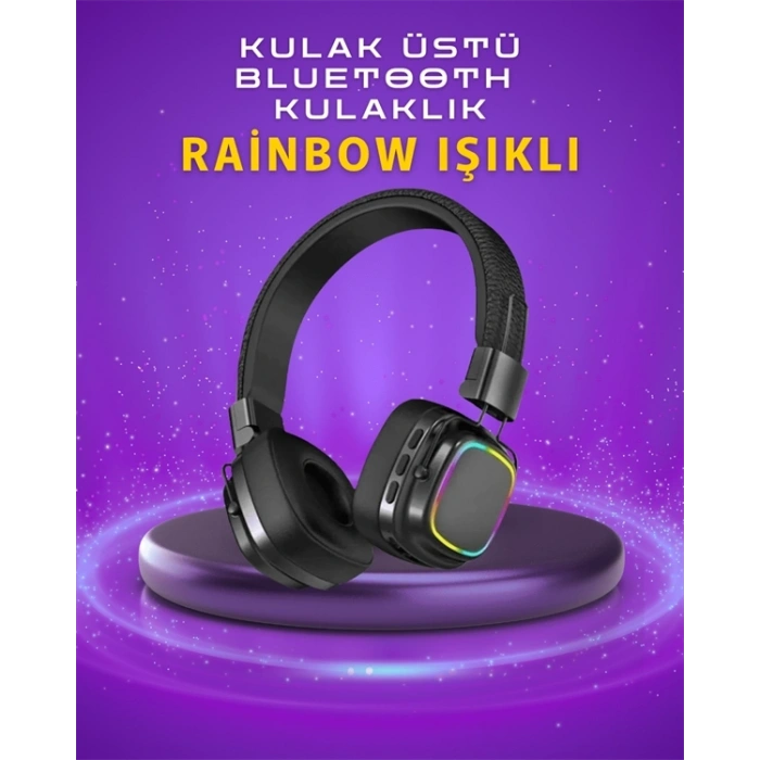 Hubrendy Kargo Renkli Işık Efektli Bluetooth 5.3 Müzik Kulaklığı