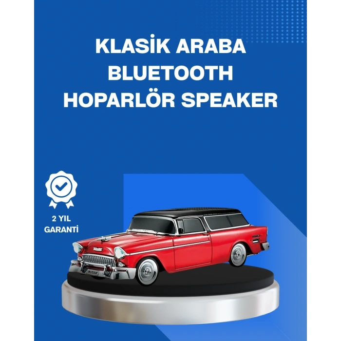 Hubrendy Kargo Retro Araba Şekilli Kablosuz Bluetooth Hoparlör