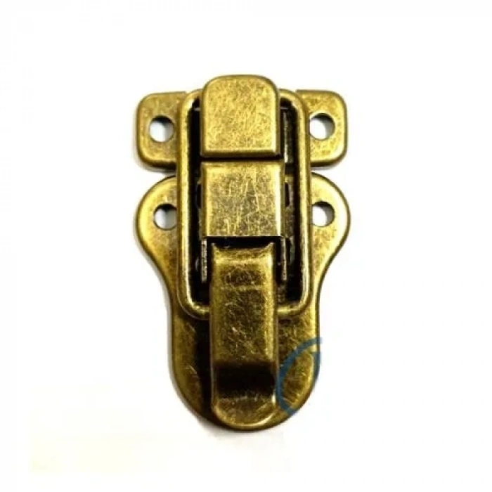 Hubrendy Kargo Sandık, Kutu Klipsi, Ön Kilidi - 48x30mm, Antik, 1 Adet