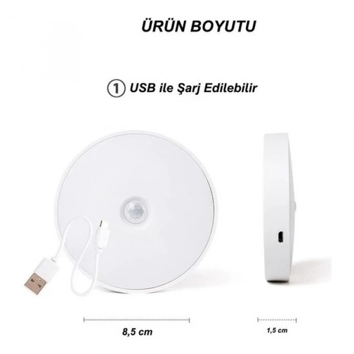 Hubrendy Kargo Şarjlı Sensörlü Gece Led Lambası Egonex