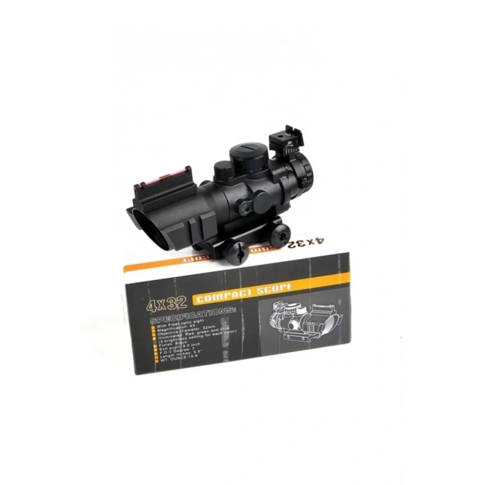 Hubrendy Kargo Spıke 4x32 Kırmızı Işıklı  Dürbünü 4x32