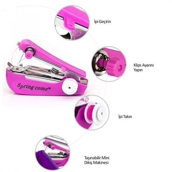 Hubrendy Kargo Spring Come Mini Kolay Seyehat Ve Ev Tipi El Dikiş Dikme Makinası