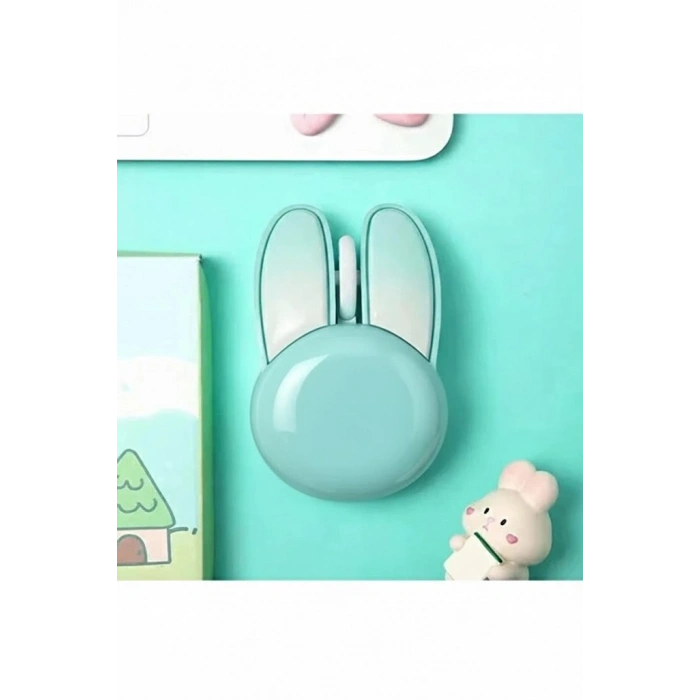 Hubrendy Kargo Tavşan Figürlü Kablosuz Mouse Pil Dahil Etiket Hediyeli Mavi