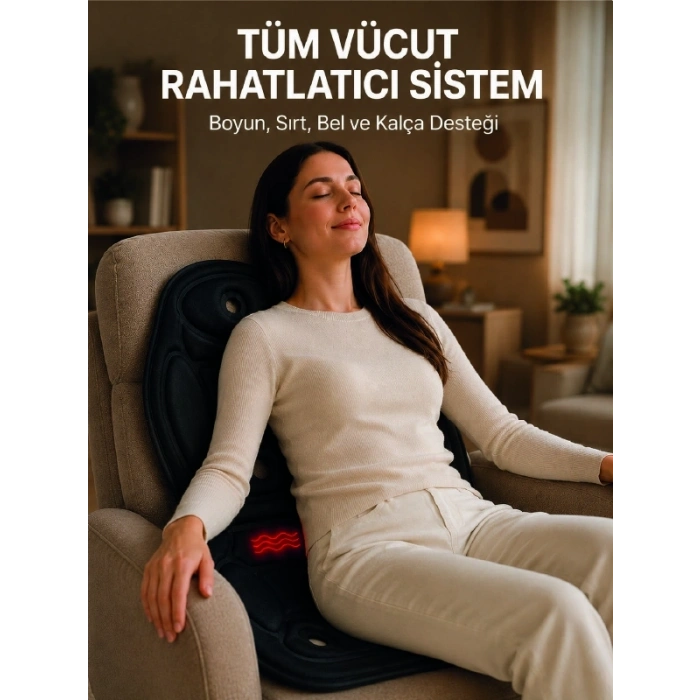 Hubrendy Kargo Titreşimli Isıtmalı Koltuk Tipi Masaj Minderi Ergonomik Tasarım