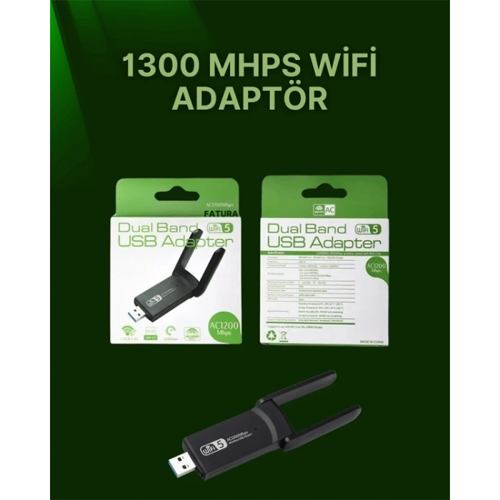 Hubrendy Kargo Usb 3.0 Wireless Adaptör – 2.4ghz & 5ghz Destekli