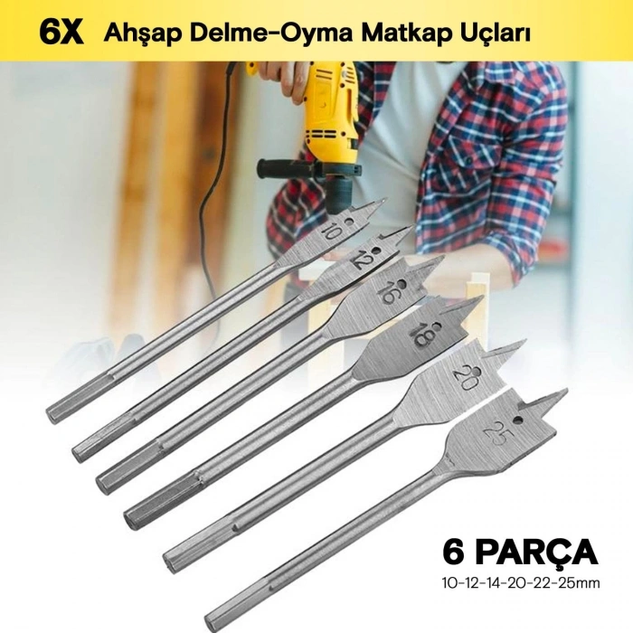 Hubrendy Kargo Yaprak Matkap Ucu Seti 6 Adet