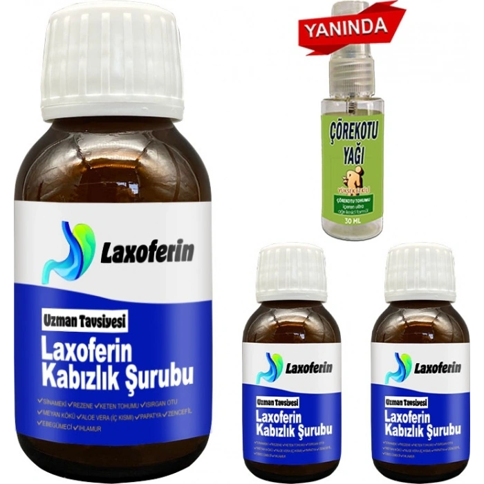 Hubrendy Bez Laxoferin Şurup 50ML: 3 Şişe + Çörek Otuyağı / Bay&bayan