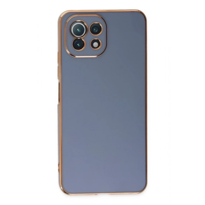 Hubrendy Bez Xiaomi Mİ 11 Lite Kılıf Volet Silikon - Mavi