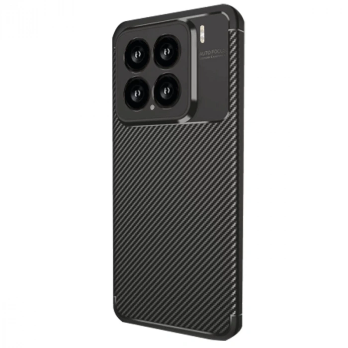 Hubrendy Bez Xiaomi Mi 15 Kılıf Auto Focus Karbon Kapak - Siyah