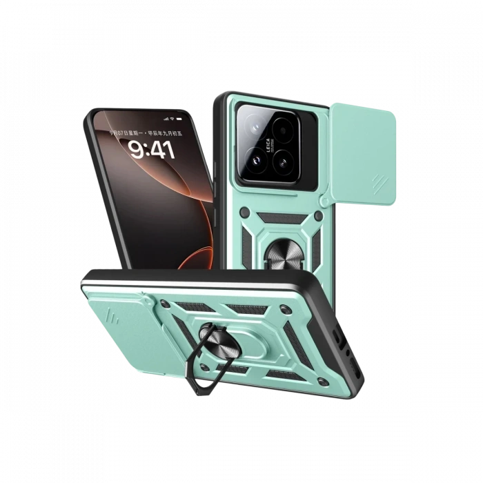 Hubrendy Bez Xiaomi Mi 15T Pars Lens Yüzüklü Silikon - Yeşil