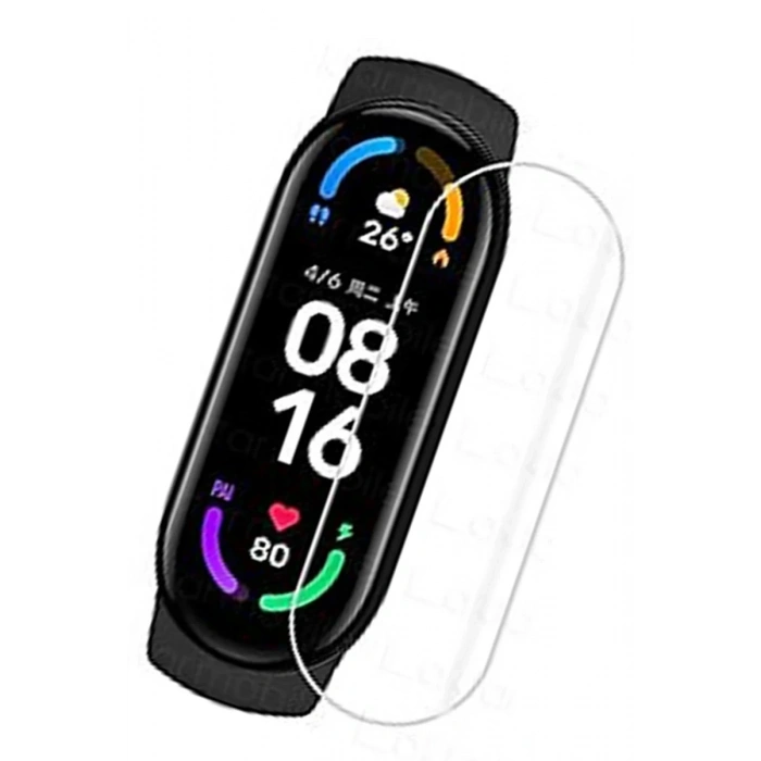 Hubrendy Bez Xiaomi Mi Band 6 Polymer Nano Ekran Koruyucu - Şeffaf