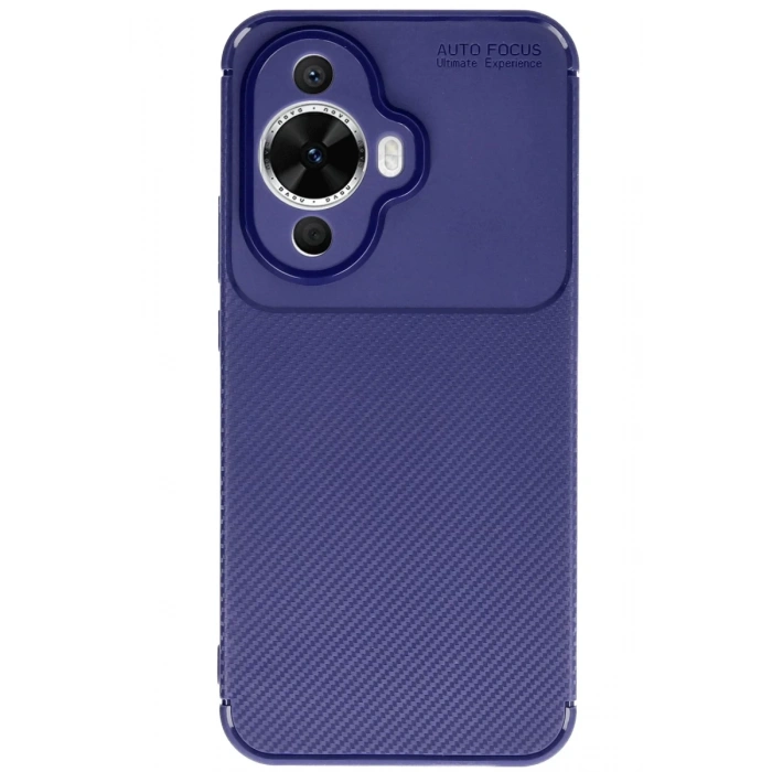 Hubrendy Bez Huawei Nova 12S Kılıf Auto Focus Karbon Kapak - Lacivert
