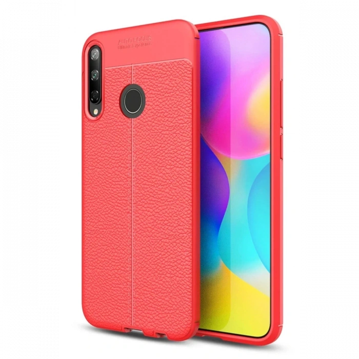 Hubrendy Bez Huawei P40 Lite E Kılıf Auto Focus Kapak - Kırmızı