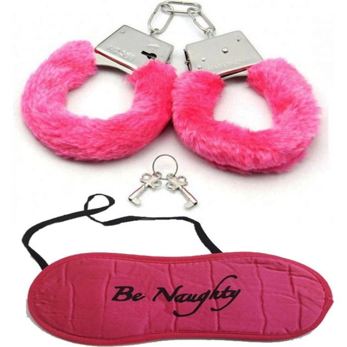 Hubrendy Bez Pembe Peluş Kelepçe Seti