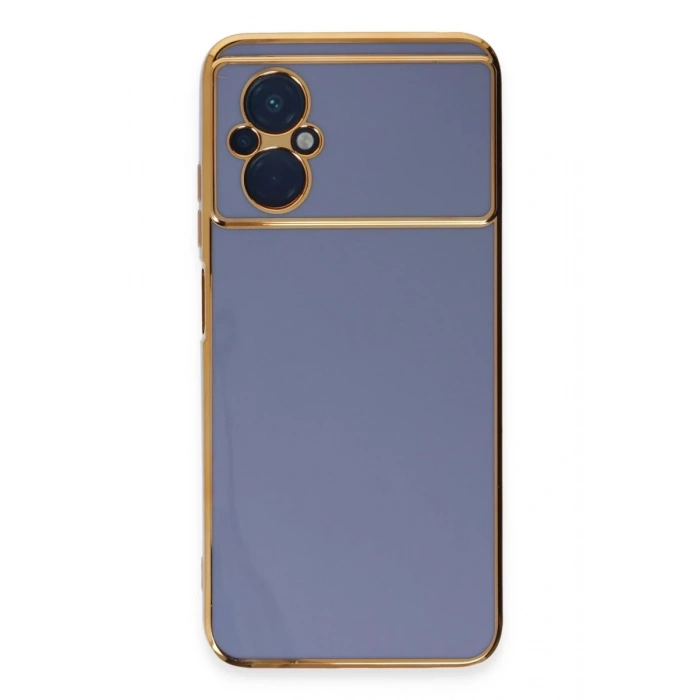 Hubrendy Bez Xiaomi Poco M5 Kılıf Volet Silikon - Mavi