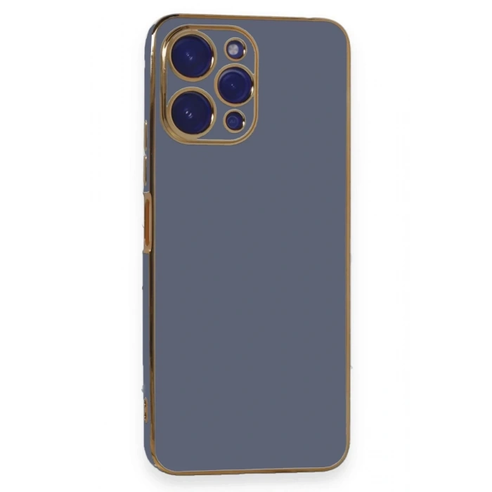 Hubrendy Bez Xiaomi Poco M6 Pro 5G Kılıf Volet Silikon - Mavi