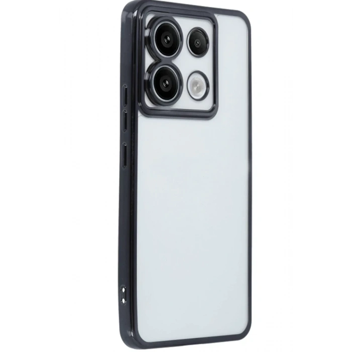 Hubrendy Bez Xiaomi Poco X6 Kılıf Lensli Silikon - Siyah