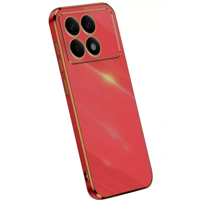 Hubrendy Bez Xiaomi Poco X6 Pro Kılıf Volet Silikon - Kırmızı