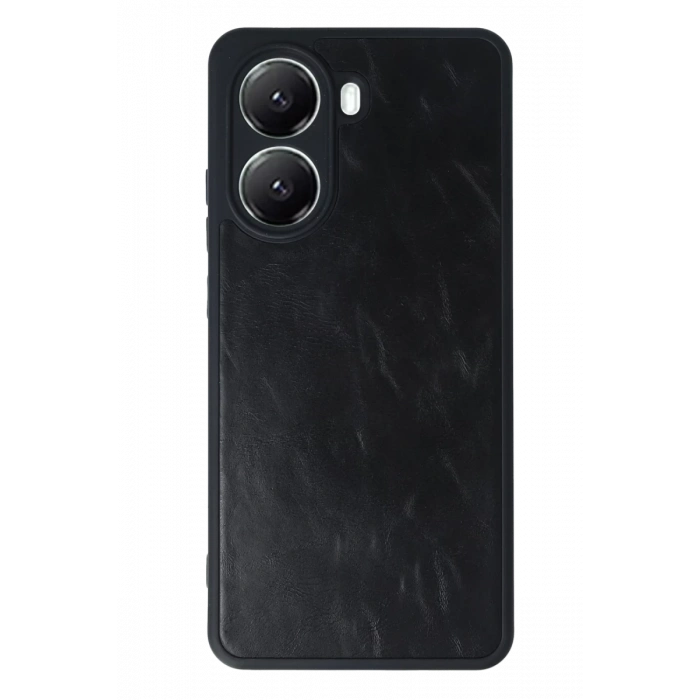Hubrendy Bez Xiaomi Poco X7 Pro Kılıf Aras Deri Kapak - Siyah