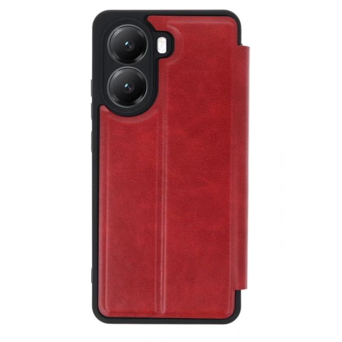 Hubrendy Bez Xiaomi Poco X7 Pro Kılıf Flip Cover - Kırmızı