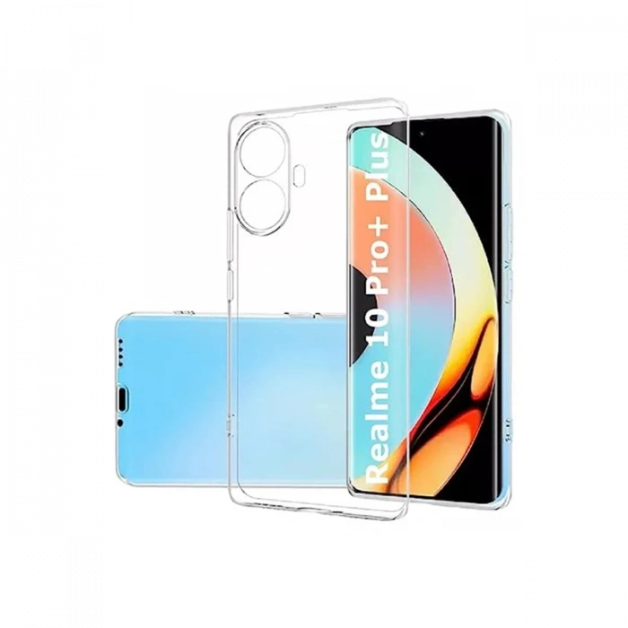 Hubrendy Bez Realme 10 Pro Plus 5G Kılıf Lüx Şeffaf Silikon