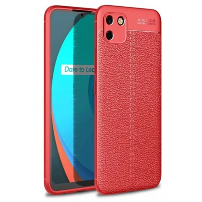 Hubrendy Bez Realme C11 Kılıf Auto Focus Kapak - Kırmızı