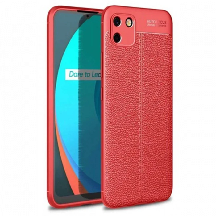 Hubrendy Bez Realme C11 Kılıf Auto Focus Kapak - Kırmızı