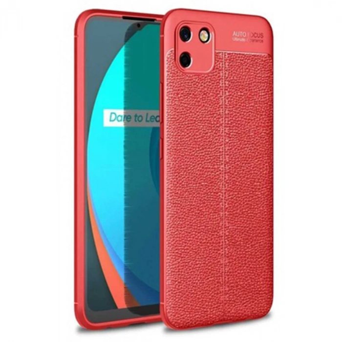 Hubrendy Bez Realme C11 Kılıf Auto Focus Kapak - Kırmızı