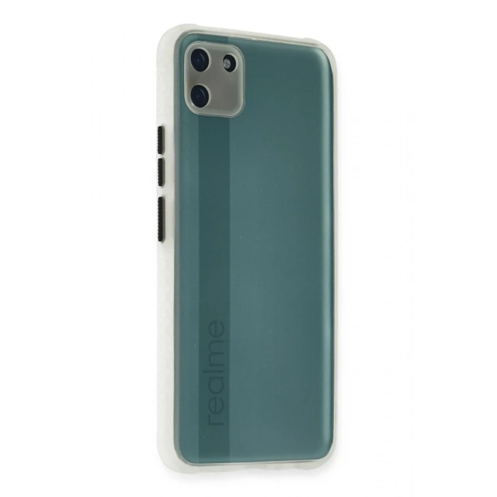 Hubrendy Bez Realme C11 Kılıf Miami Şeffaf Silikon - Şeffaf
