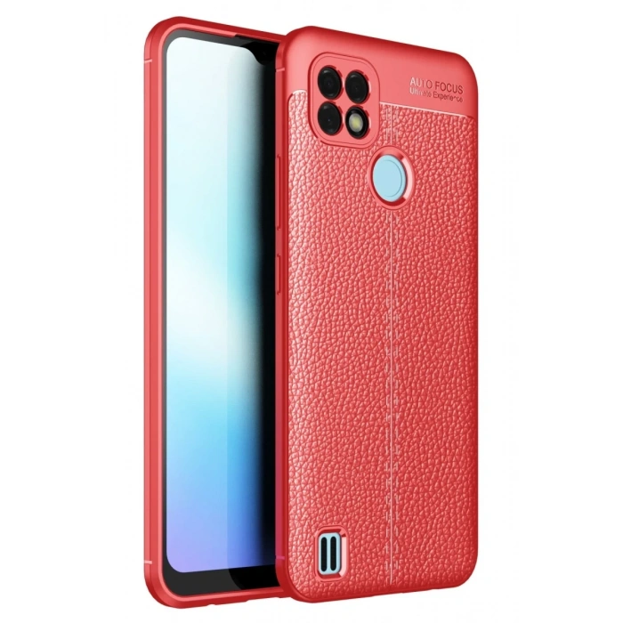 Hubrendy Bez Realme C25 Kılıf Auto Focus Kapak - Kırmızı