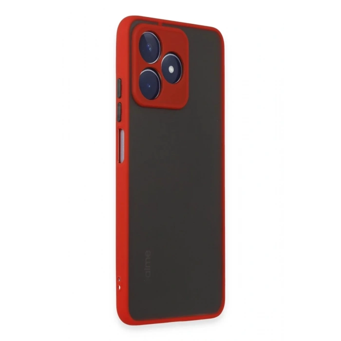 Hubrendy Bez Realme C53 Kılıf Montreal Silikon Kapak - Kırmızı