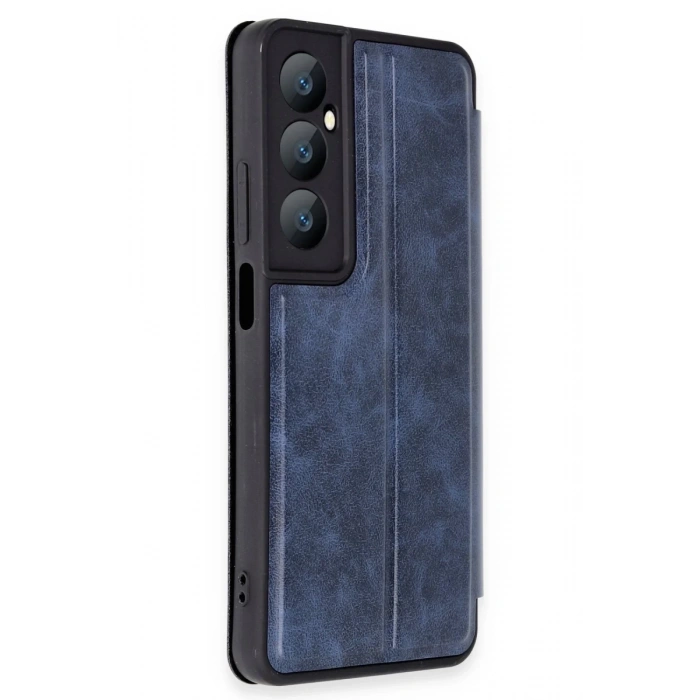 Hubrendy Bez Realme C65 Kılıf Flip Cover - Lacivert